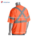 Wholesale ANSI Class 3 X-Back Short Sleeve Work Uniforms Round Neck High Visibility Safety T-shirt With Reflective Tape Pocket